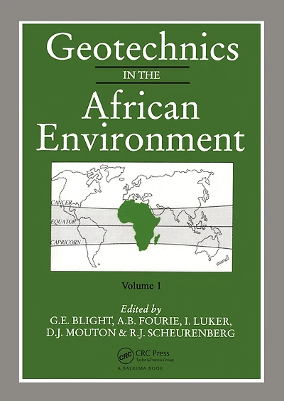 Geotechnics the African Environment, volume 1: Proceedings of 10th regional conference for Africa on soil mechananics foundation engineering & 3rd international tropical residual soils, Maseru, 23-27 September 1991, 2 volumes
