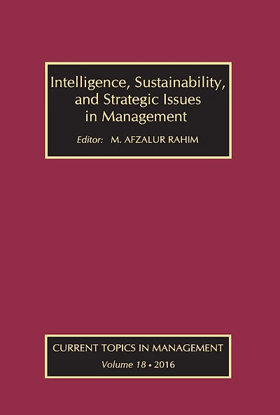 Intelligence, Sustainability, and Strategic Issues Management: Current Topics Management