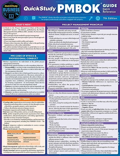 QuickStudy PMBOK Guide Quick Reference - for 7th Edition: Laminated Test-Prep