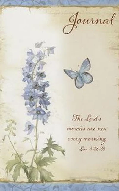 Christian Art Gifts Scripture Journal the Lord's Mercies Are New Every Morning Lamentations 3:22-23 Bible Verse Blue Floral Inspirational Notebook,128 Ruled Pages Flexcover 5.5" X 8.5"