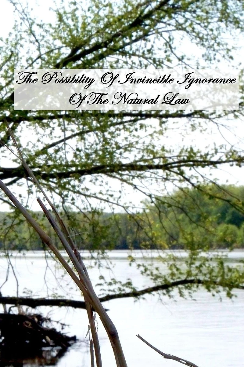 The Possibility Of Invincible Ignorance Of The Natural Law
