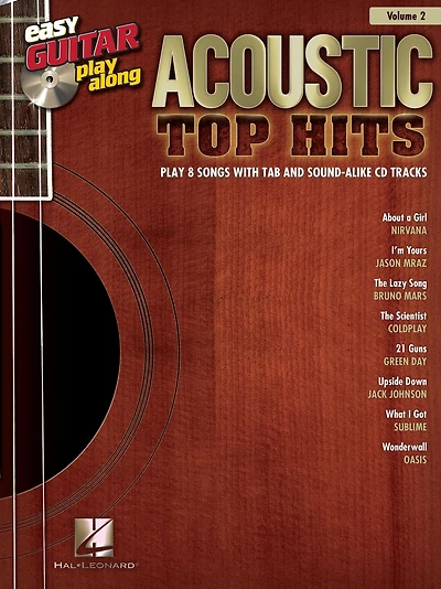 Acoustic Top Hits (Songbook): Easy Guitar Play-Along Volume 2