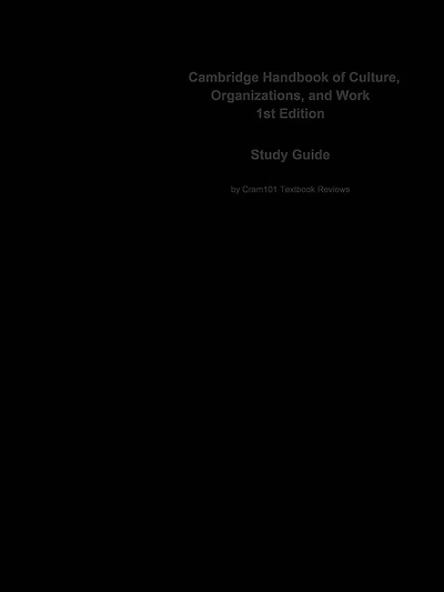 Cambridge Handbook of Culture, Organizations, and Work: Business, Business