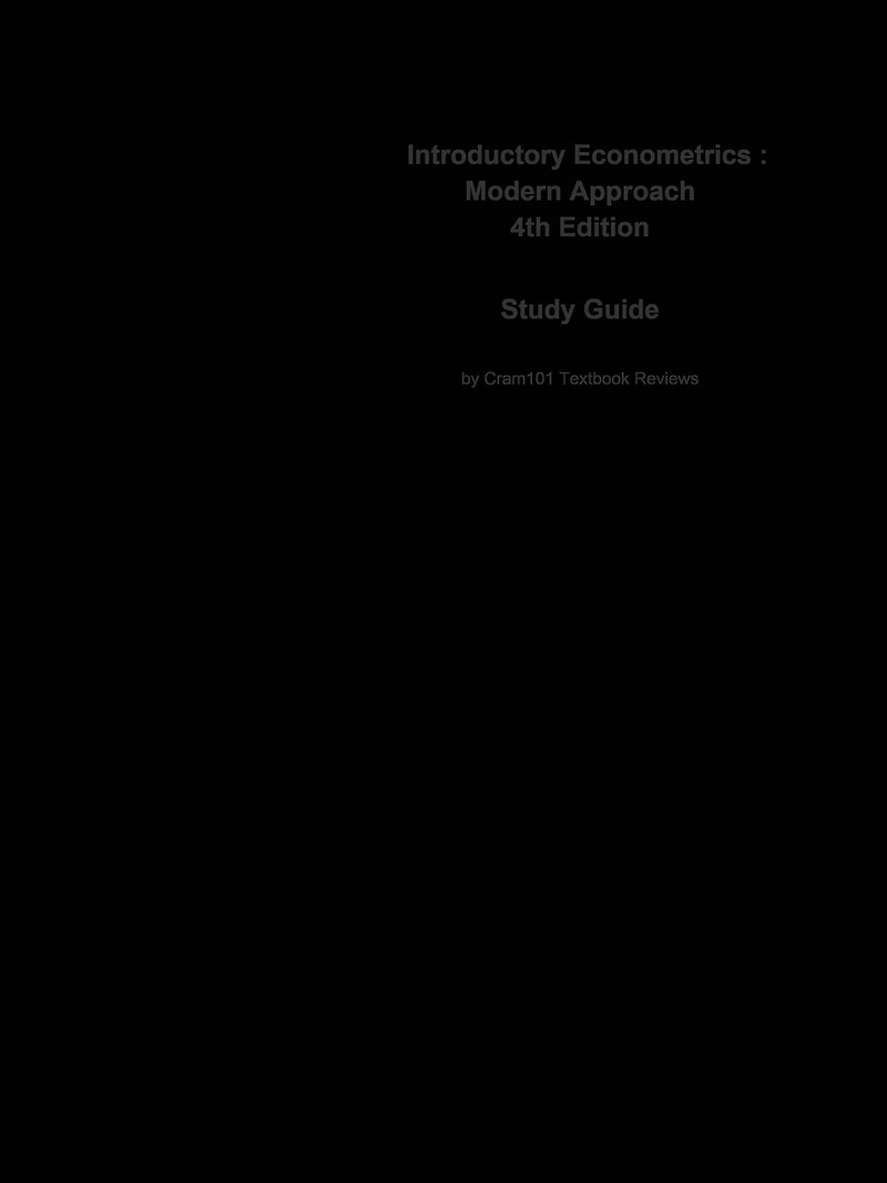 Introductory Econometrics , Modern Approach