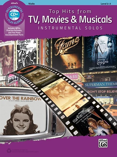 Top Hits from TV, Movies & Musicals Instrumental Solos for Strings: Violin, Book & Online Audio/Software/PDF