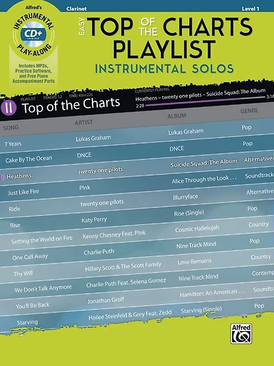 Easy Top of the Charts Playlist Instrumental Solos: Clarinet, Book & CD