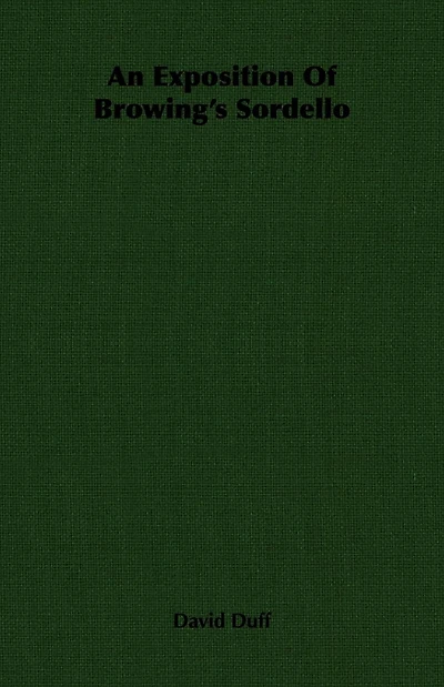 An Exposition Of Browing's Sordello
