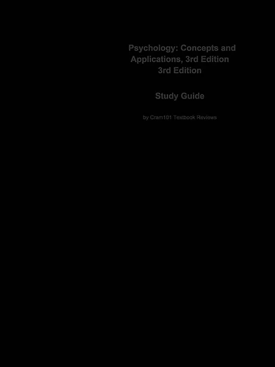 Psychology, Concepts and Applications, 3rd Edition