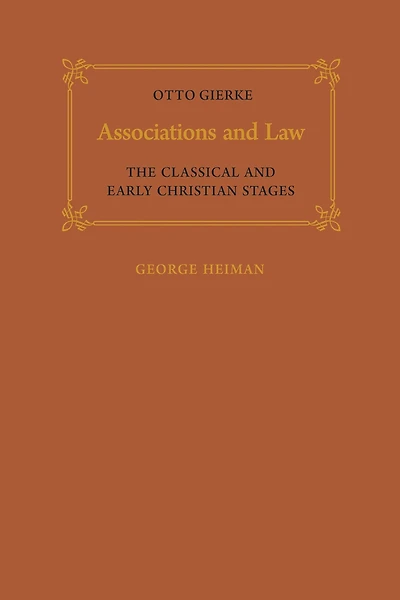 Associations and Law: The Classical and Early Christian Stages