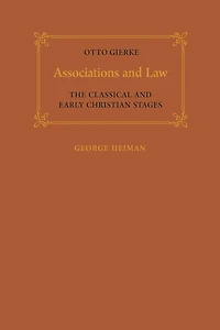 Associations and Law: The Classical and Early Christian Stages