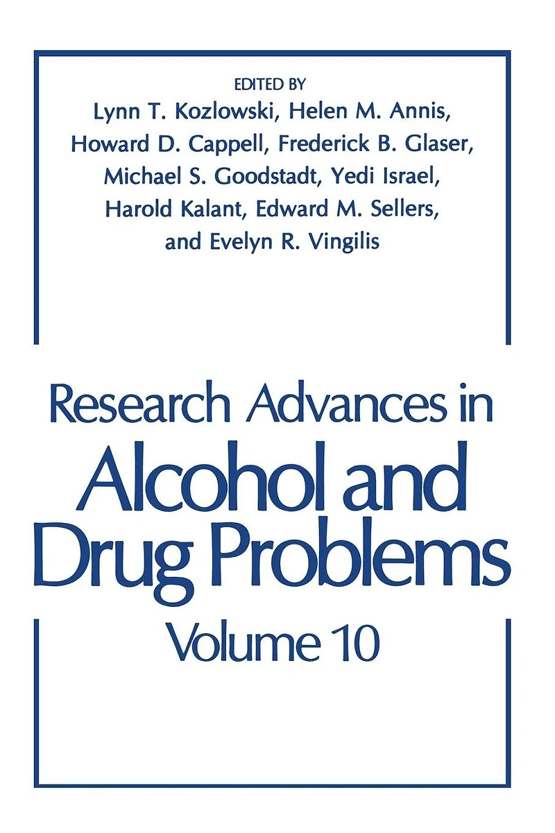 Research Advances Alcohol and Drug Problems: Volume 10
