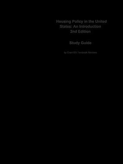 Housing Policy in the United States, An Introduction: Sociology, Sociology