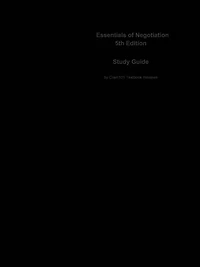 Essentials of Negotiation: Psychology, Psychology