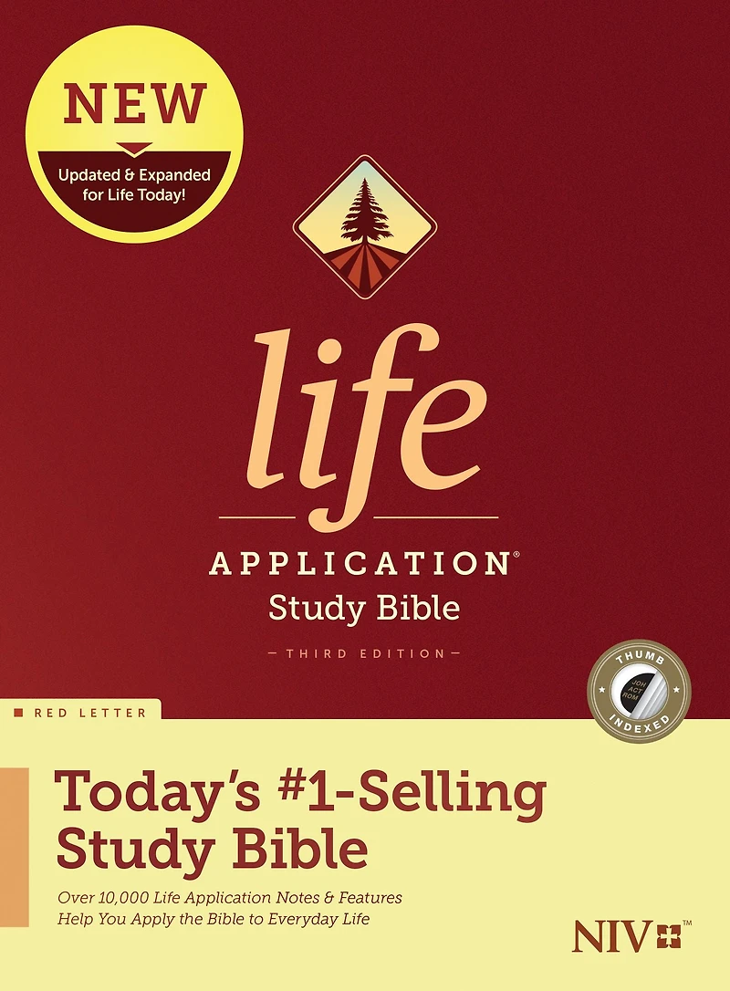 NIV Life Application Study Bible, Third Edition (Hardcover, Indexed, Red Letter)