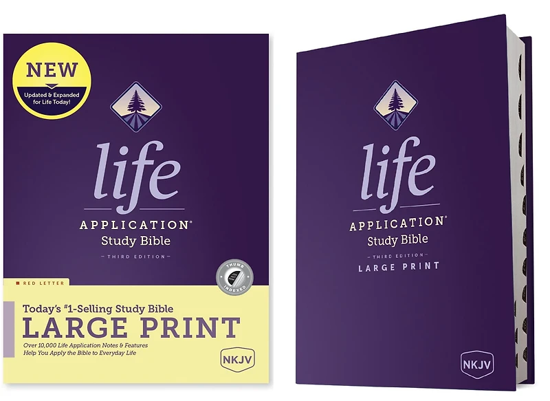 NKJV Life Application Study Bible, Third Edition, Large Print (LeatherLike, Brown/Mahogany, Red Letter)