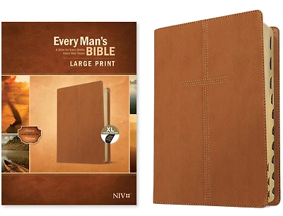 Every Man's Bible NIV, Large Print (LeatherLike, Cross Saddle Tan)