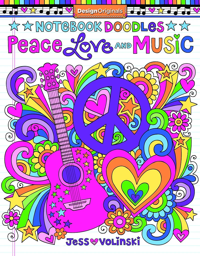 Notebook Doodles Peace, Love, and Music: Coloring & Activity Book