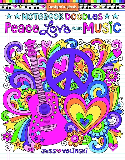 Notebook Doodles Peace, Love, and Music: Coloring & Activity Book