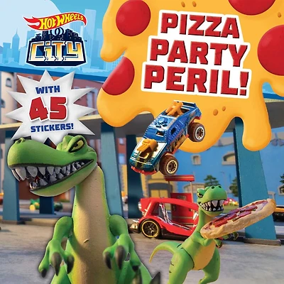 Hot Wheels City: Pizza Party Peril!: Car Racing Storybook with 45 Stickers for Kids Ages 3 to 5 Years