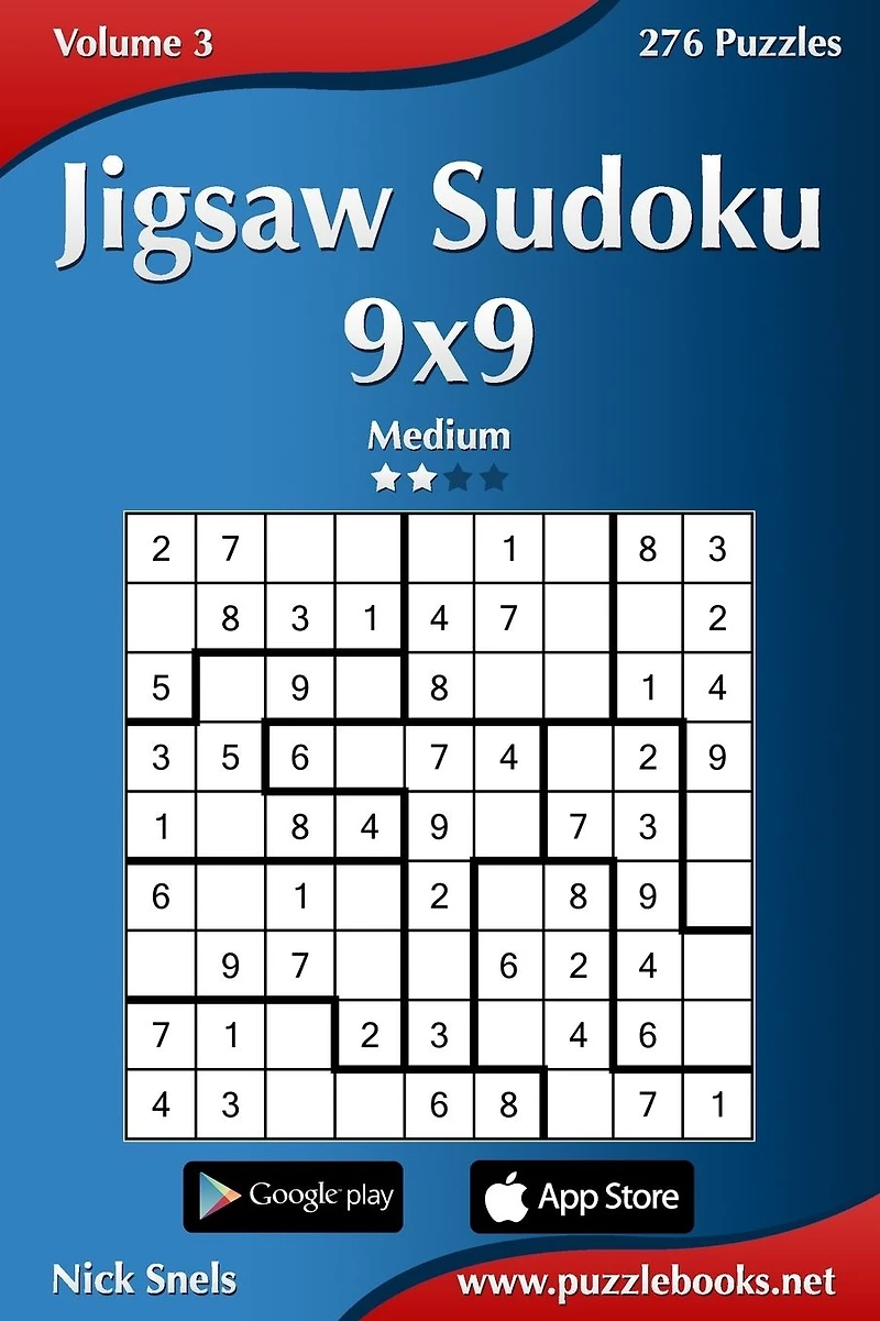 Jigsaw Sudoku 9x9 - Medium - Volume 3 - 276 Puzzles