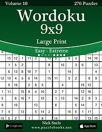 Wordoku 9x9 Large Print - Easy to Extreme - Volume 10 - 276 Logic Puzzles