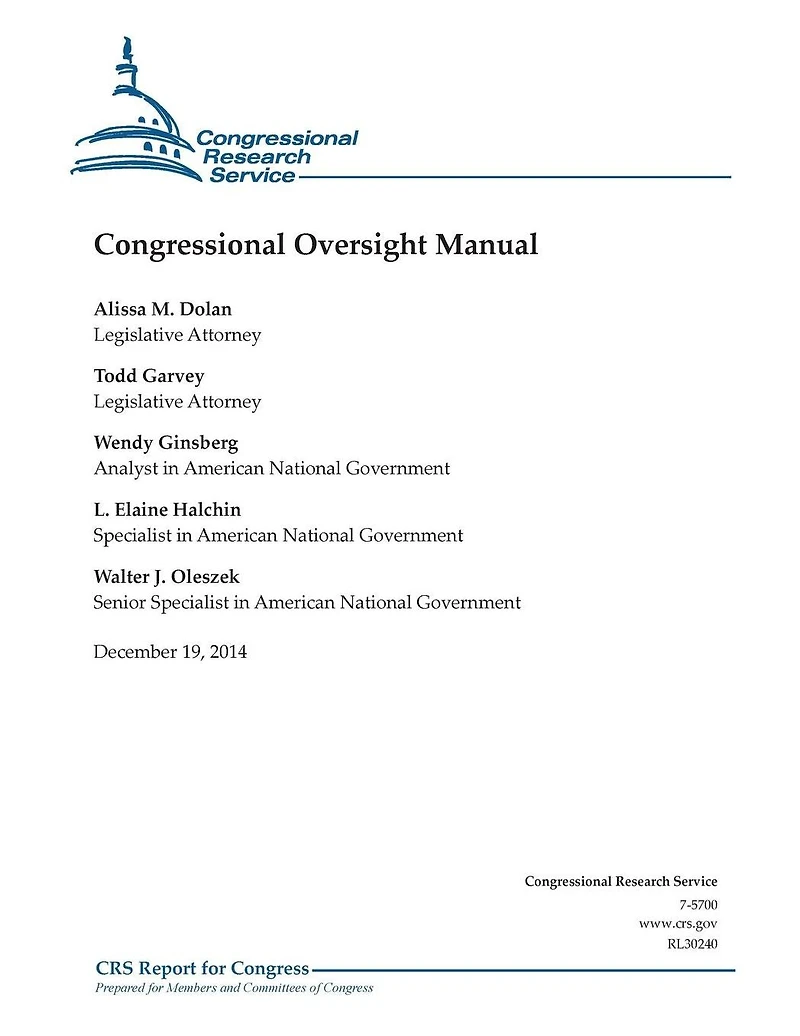 Congressional Oversight Manual