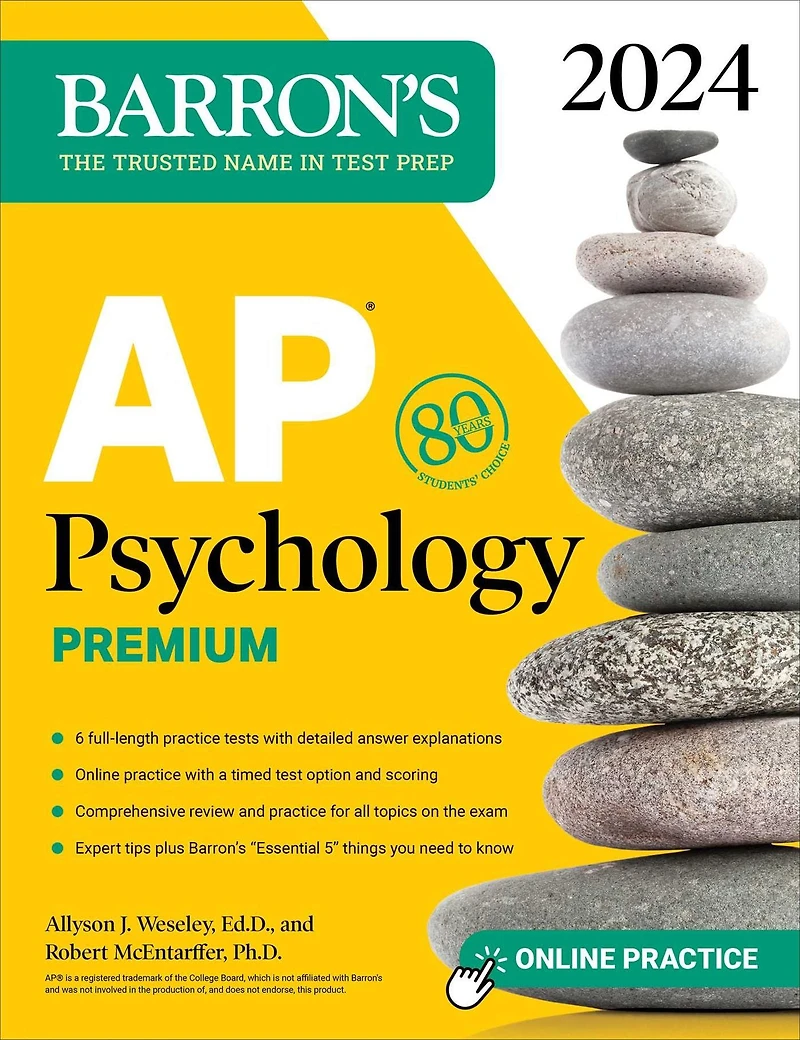 AP Psychology Premium, 2024: Comprehensive Review With 6 Practice Tests + an Online Timed Test Option