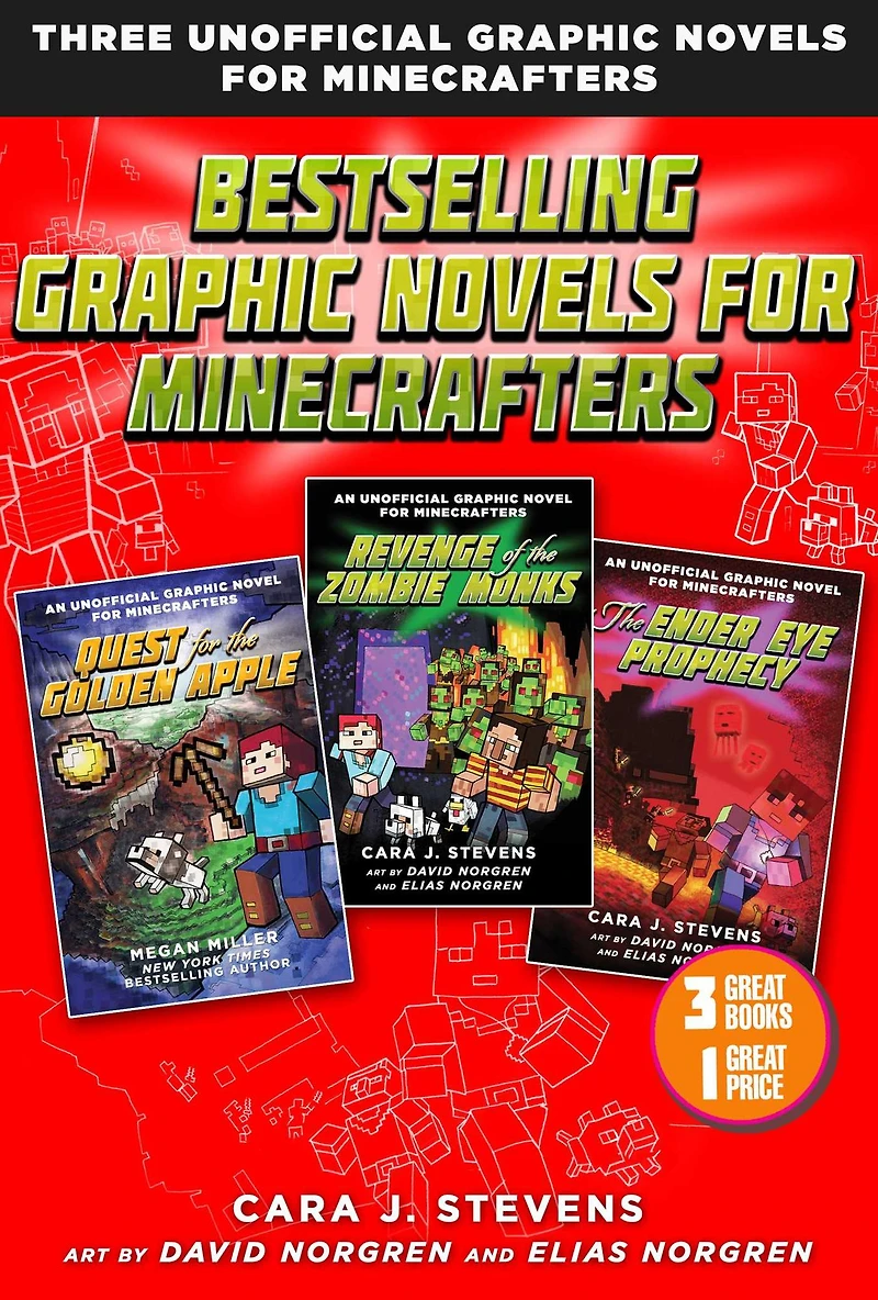 Bestselling Graphic Novels for Minecrafters (Box Set): Includes Quest The Golden Apple (Book 1), Revenge of Zombie Monks 2), and Ender Eye Prophecy 3)