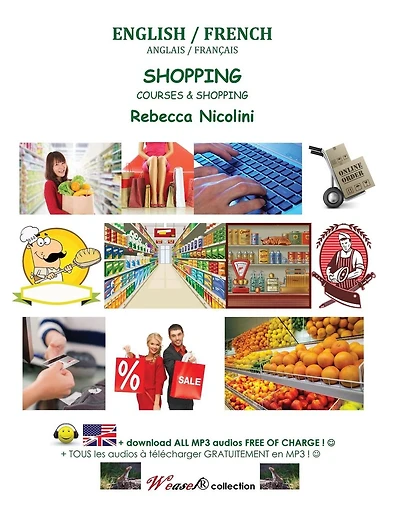 Anglais / Francais: Courses & Shopping: Version noir & blanc