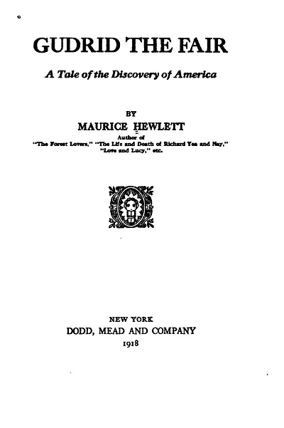 Gudrid The Fair: A Tale of the Discovery of America