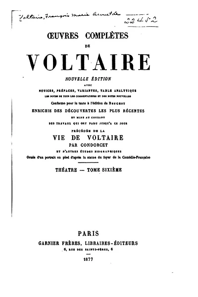 Oeuvres complètes de Voltaire - Tome VI