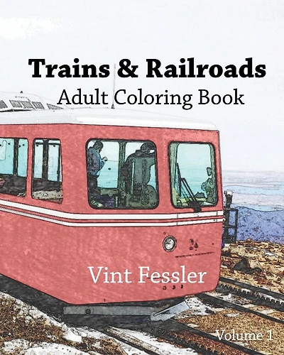 Trains & Railroads: Adult Coloring Book