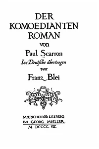Der komoedianten Roman