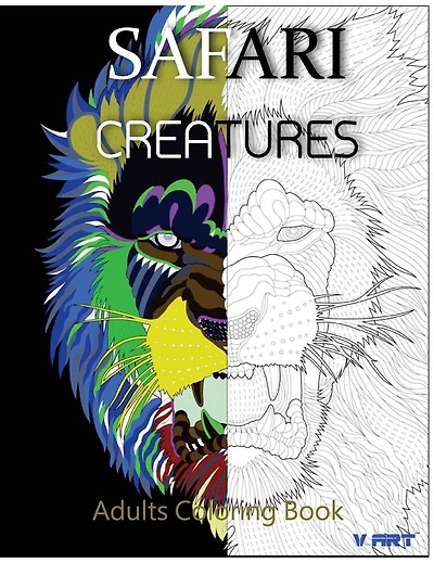 Safari Creatures: Adults Coloring Book
