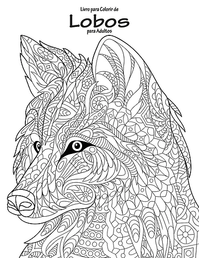 Livro para Colorir de Lobos para Adultos 1