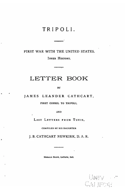 Tripoli. First war with the United States. Inner history
