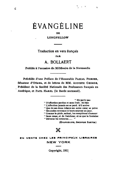Evangéline de Longfellow