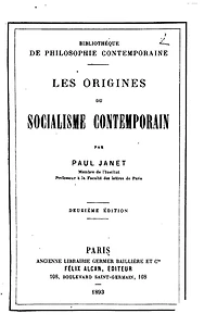 Les Origines du socialisme contemporain