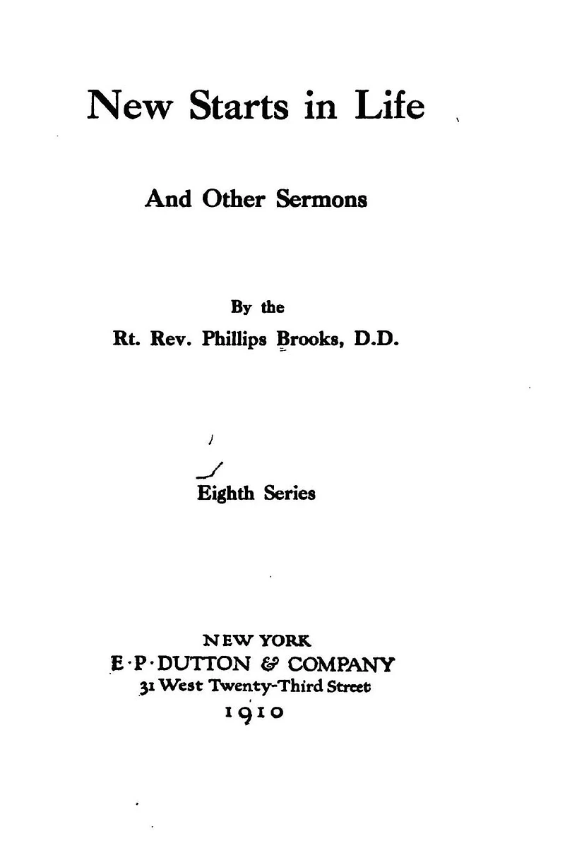 New Start in Life and other Sermons
