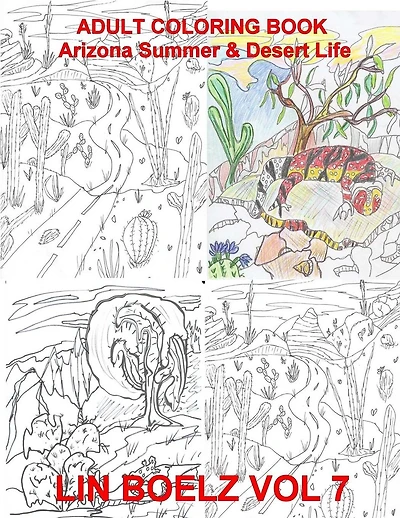 Adult Coloring book Arizona Summer & Desert Life