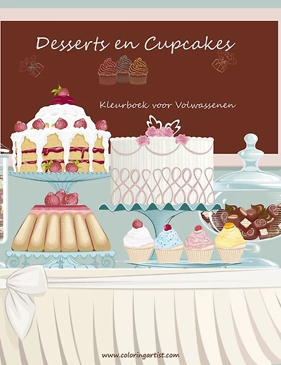Desserts en Cupcakes Kleurboek voor Volwassenen 1