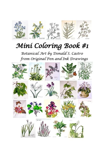 Mini Botanical Art Coloring Book: Pen & Ink Drawings