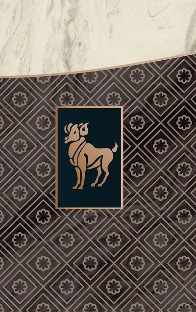 Monogram Aries Notebook [Luxury One]: Blank Journal Diary Memoir Log Logue