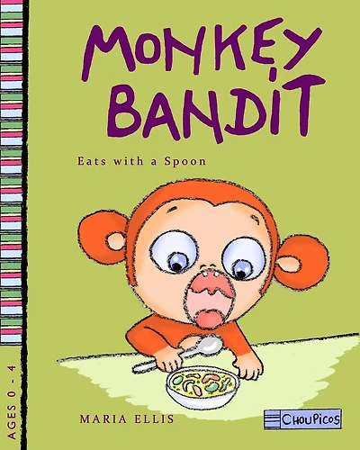 Monkey Bandit Eats with a Spoon