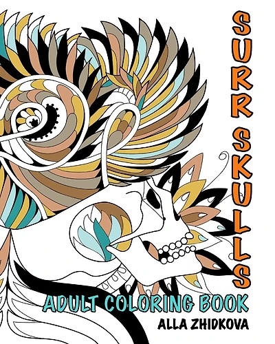 Surr Skulls: adult coloring book