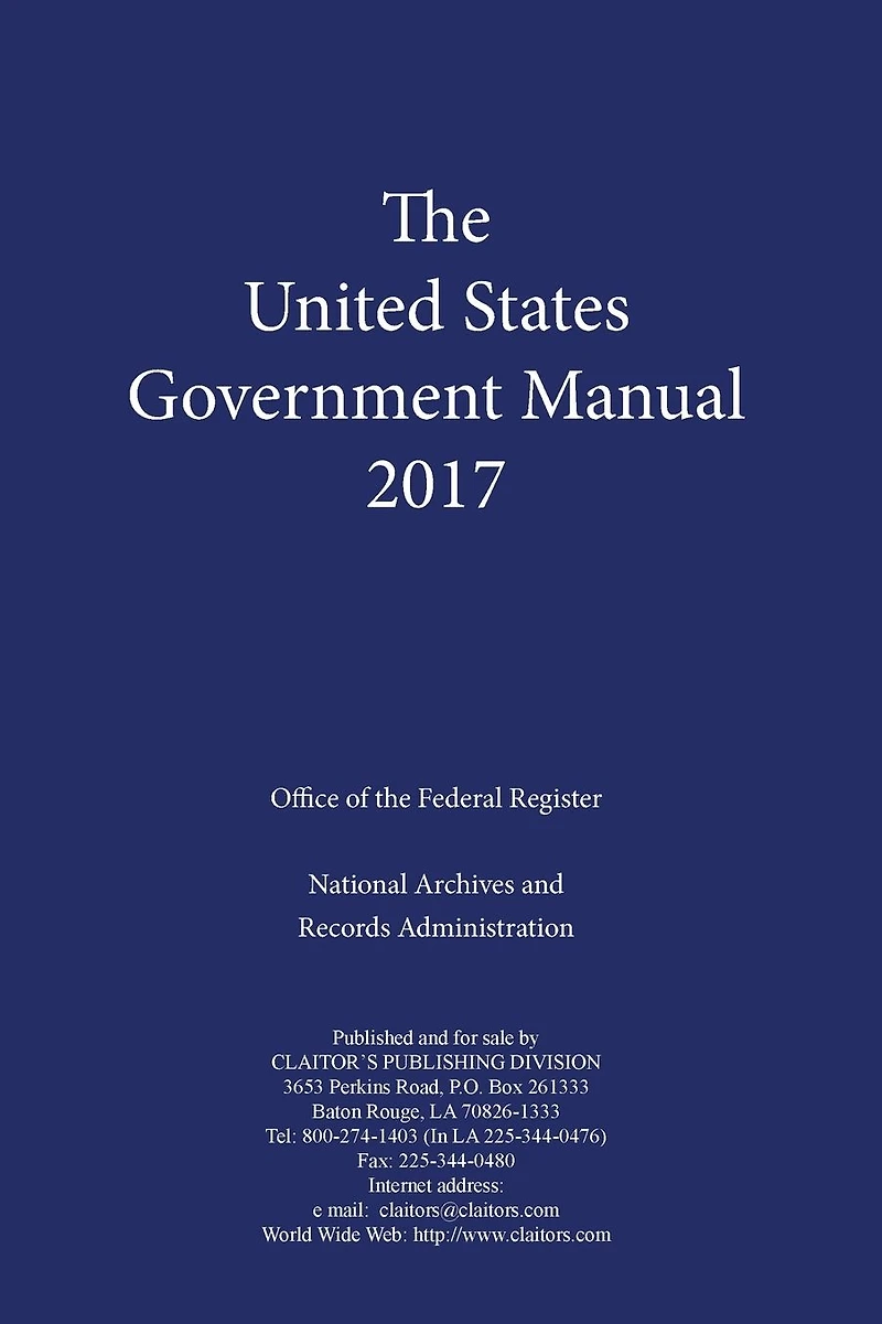 United States Government Manual 2017