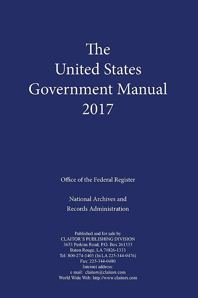 United States Government Manual 2017