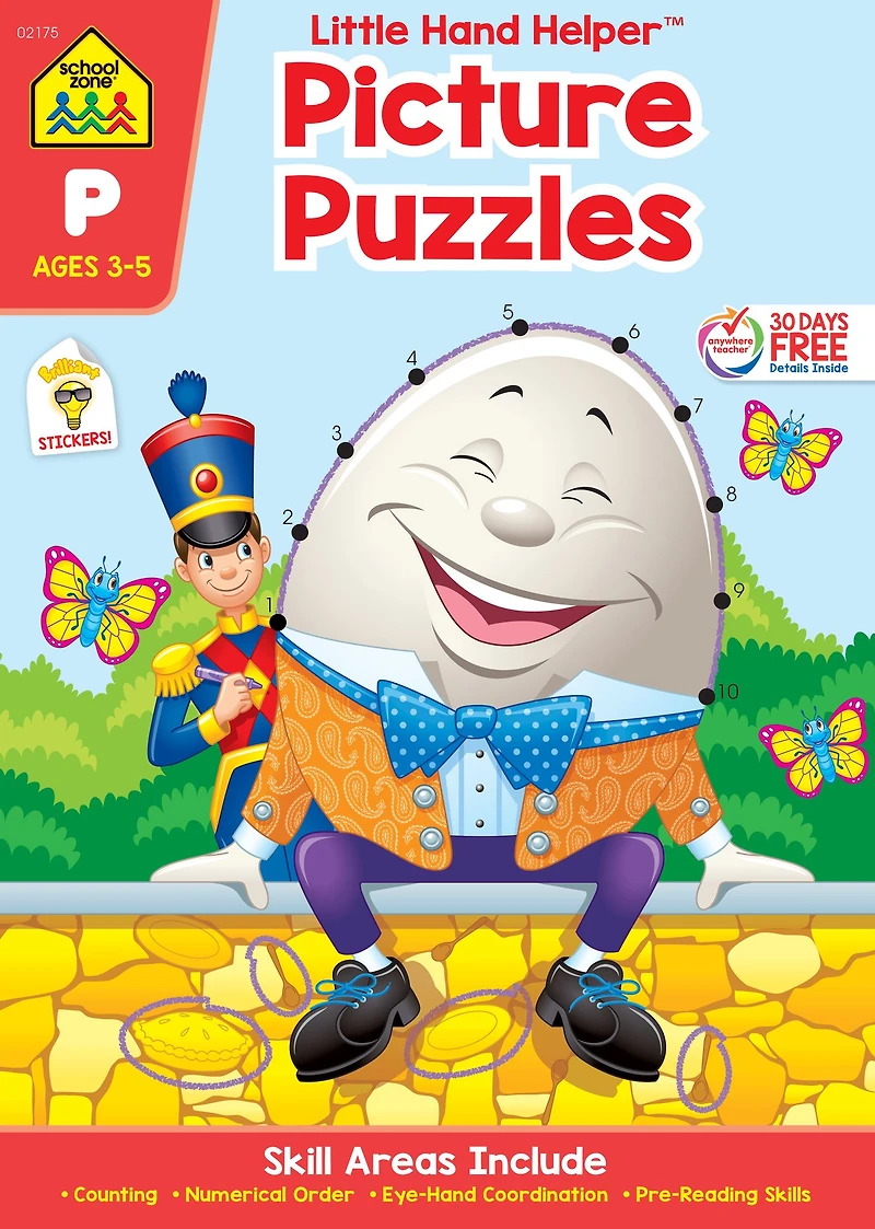 School Zone Picture Puzzles Workbook with Stickers