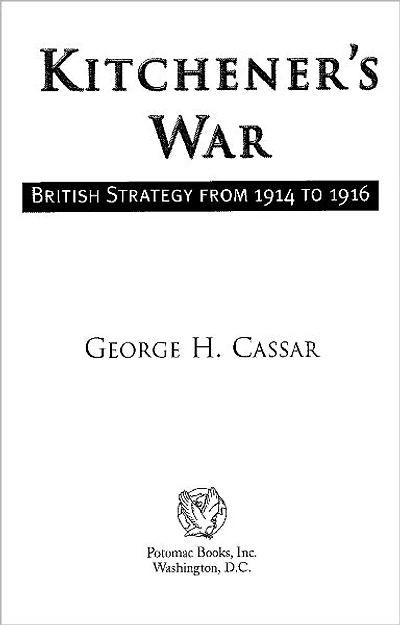 Kitchener's War: British Strategy from 1914-1916