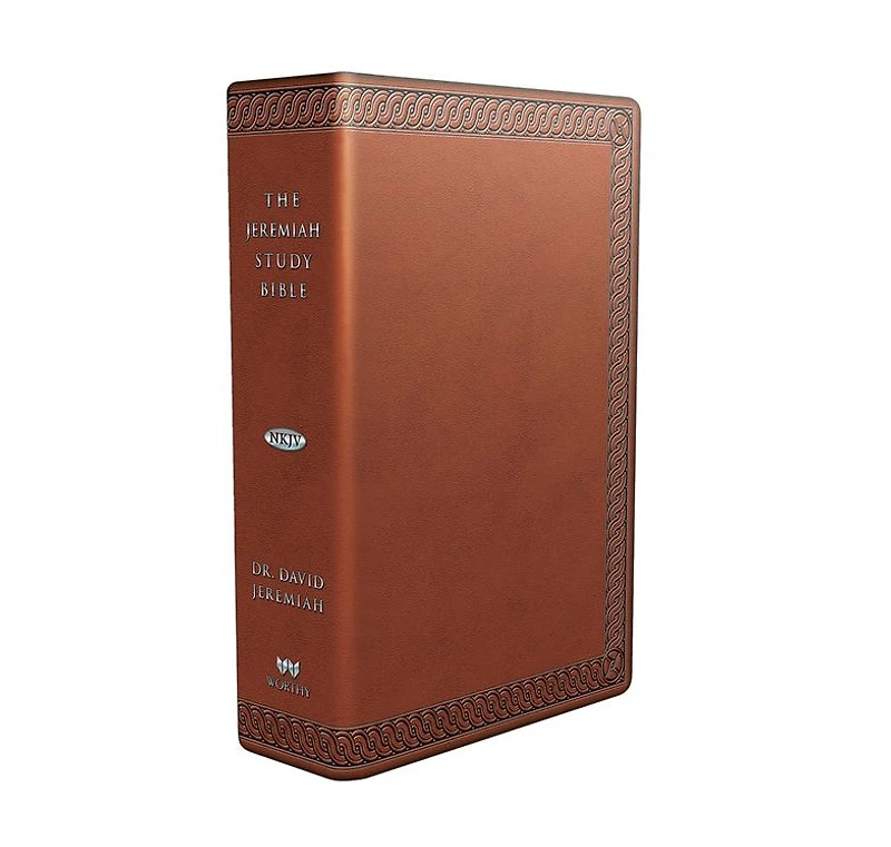 The Jeremiah Study Bible, NKJV: (Brown w/ burnished edges) LeatherLuxe® w/thumb index: What It Says. What It Means. What It Means for You.